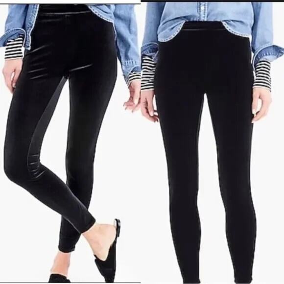 J. CREW Black Velvet Leggings size XS - Picture 1 of 6